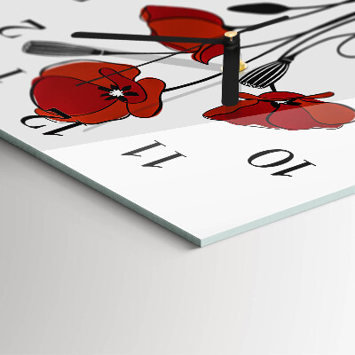Orologio quadrato Papavero