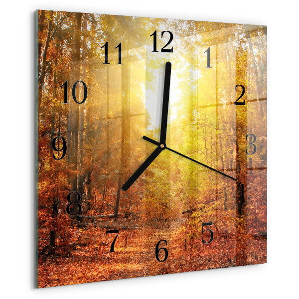 Orologio quadrato Foresta autunnale