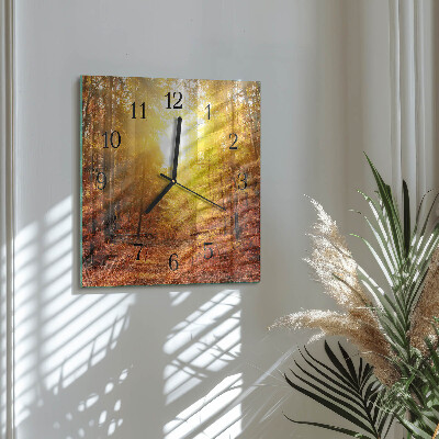 Orologio quadrato Foresta autunnale