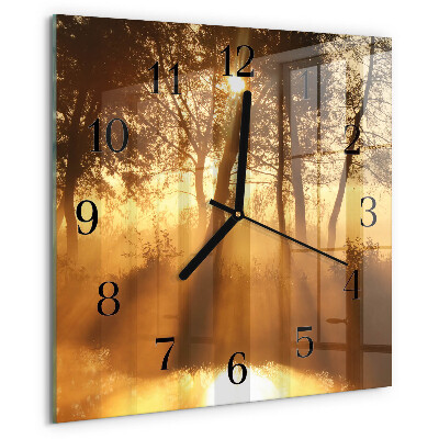 Orologio quadrato Alberi Nebbia