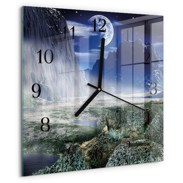 Orologio quadrato Montagne Luna