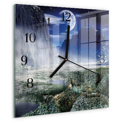 Orologio quadrato Montagne Luna
