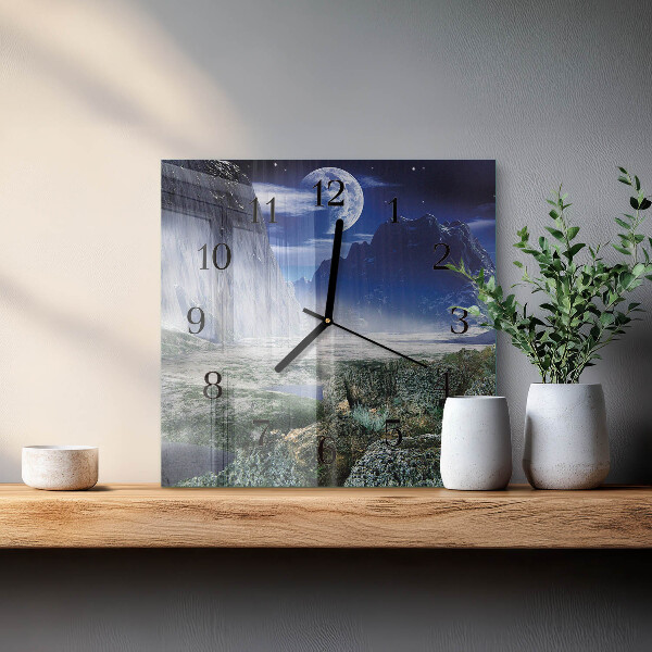 Orologio quadrato Montagne Luna