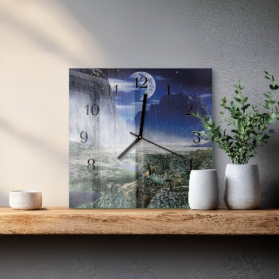 Orologio quadrato Montagne Luna