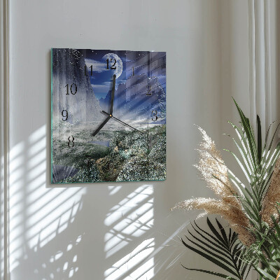 Orologio quadrato Montagne Luna