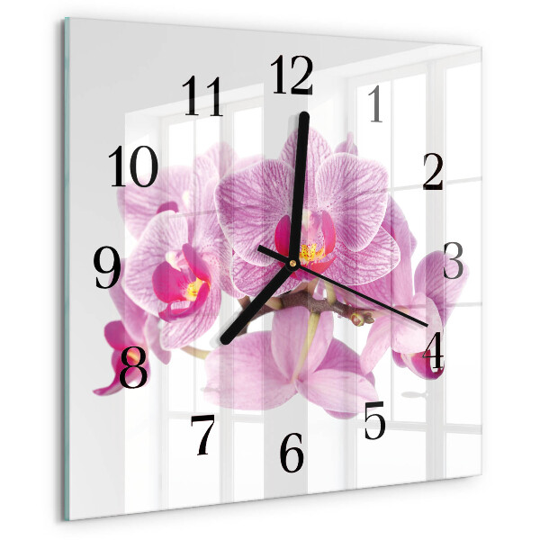 Orologio quadrato Orchidee
