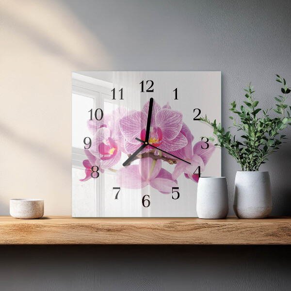 Orologio quadrato Orchidee
