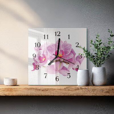 Orologio quadrato Orchidee