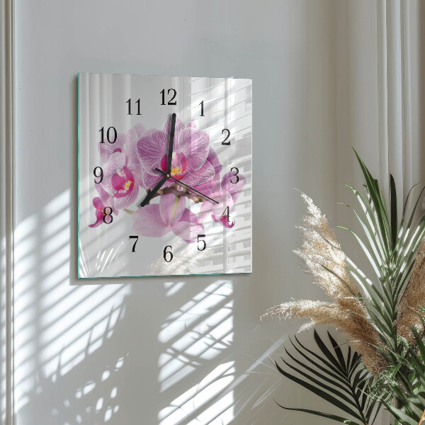 Orologio quadrato Orchidee