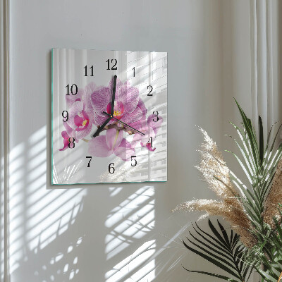 Orologio quadrato Orchidee