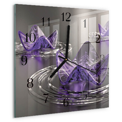 Orologio quadrato Fiori di vetro
