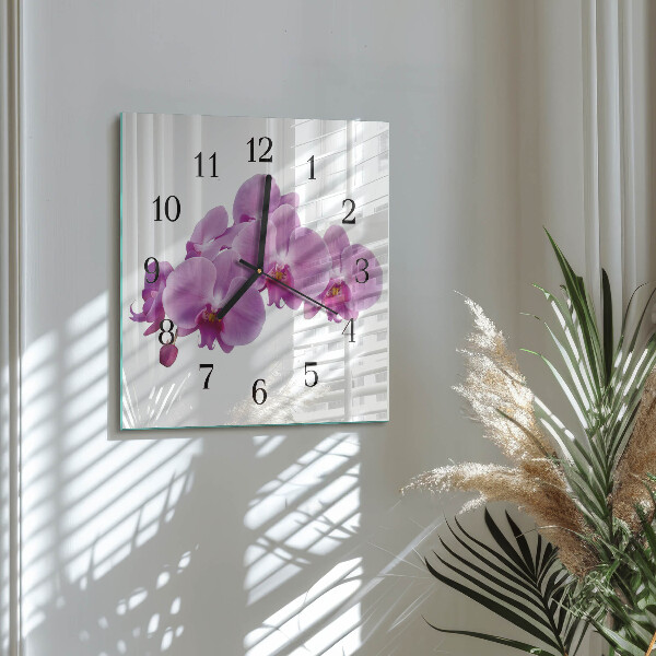 Orologio quadrato Orchidea