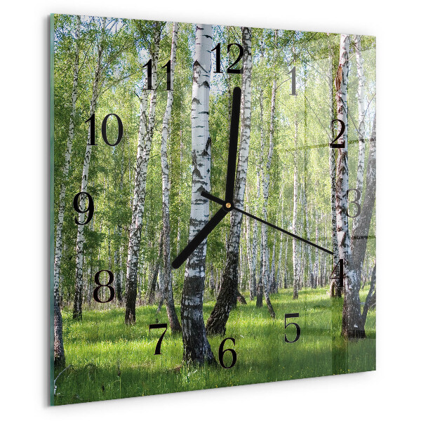 Orologio quadrato Foresta di betulle
