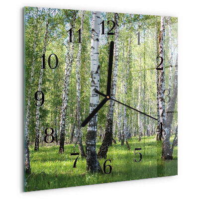 Orologio quadrato Foresta di betulle