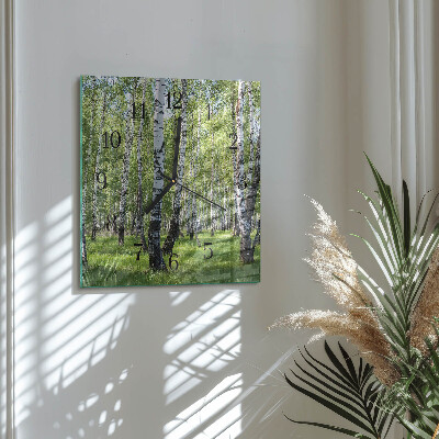 Orologio quadrato Foresta di betulle