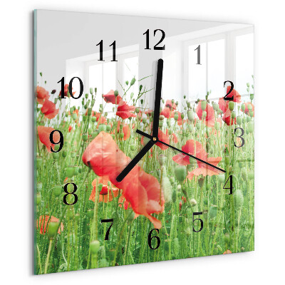 Orologio quadrato Papaveri