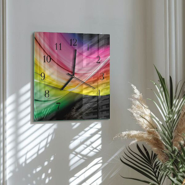 Orologio quadrato Linee astratte