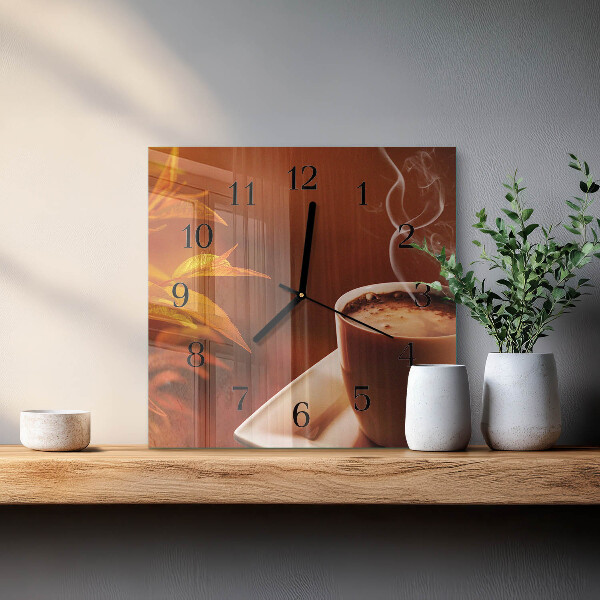 Orologio quadrato Caffè