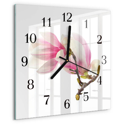 Orologio quadrato Fiore di magnolia