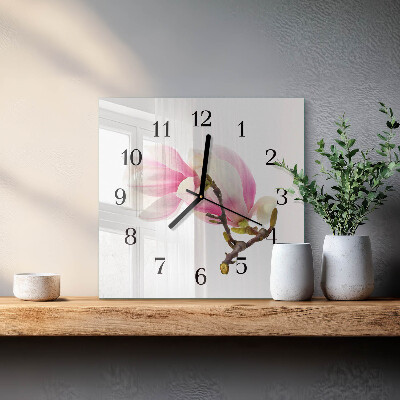 Orologio quadrato Fiore di magnolia