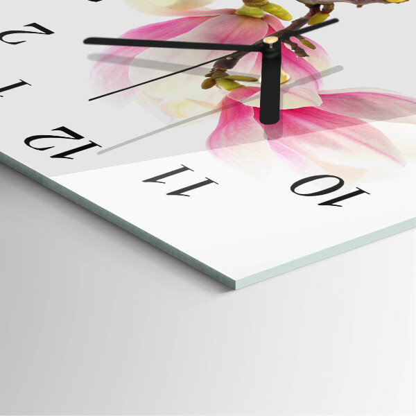 Orologio quadrato Fiore di magnolia