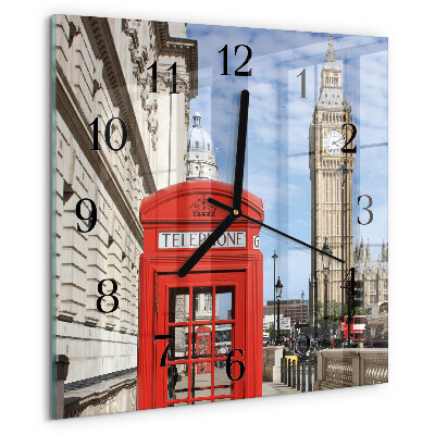 Orologio quadrato Cabina telefonica rossa