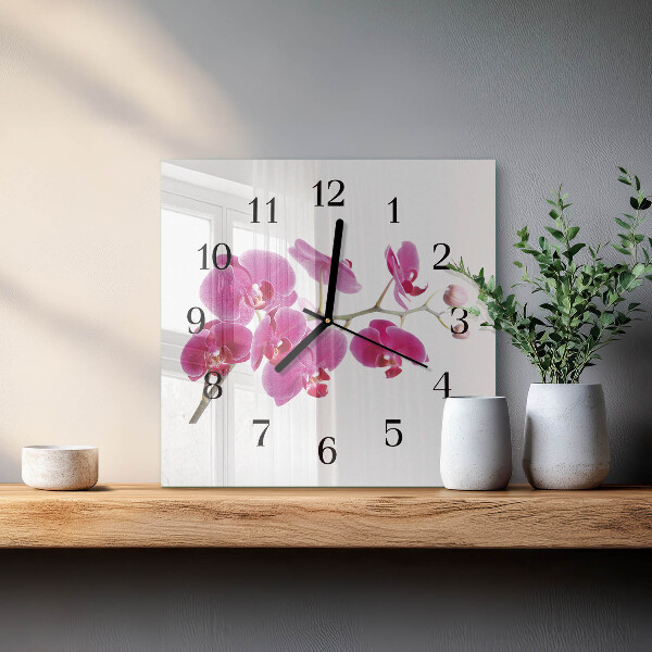 Orologio quadrato Orchidea