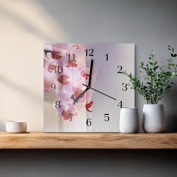Orologio quadrato Orchidea