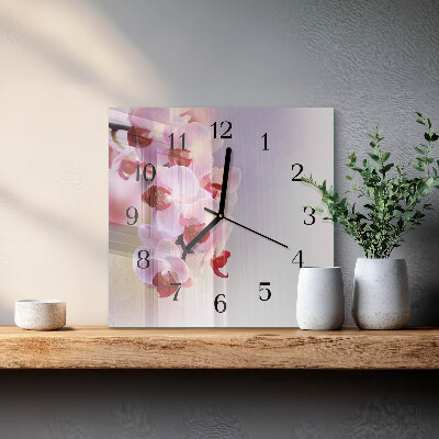 Orologio quadrato Orchidea