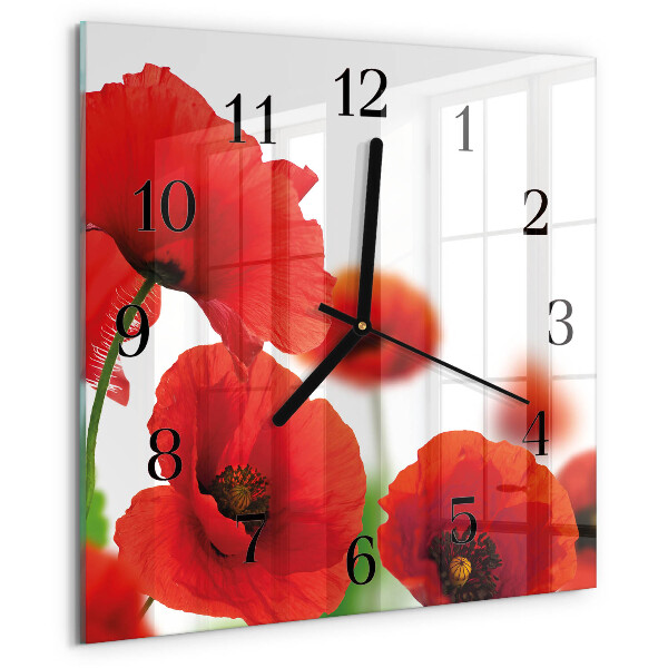 Orologio quadrato Papaveri