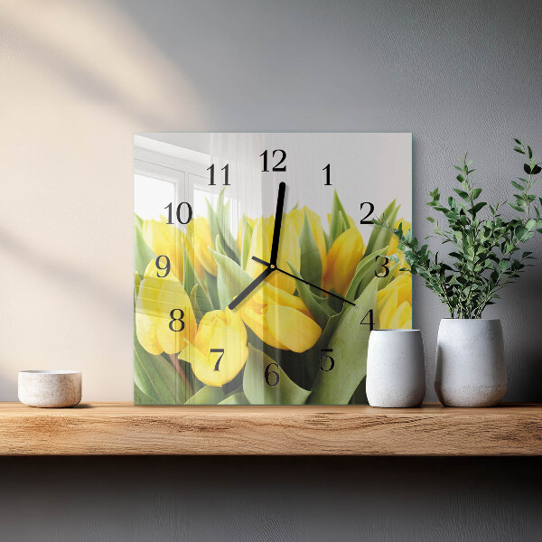 Orologio quadrato Fiori di tulipano