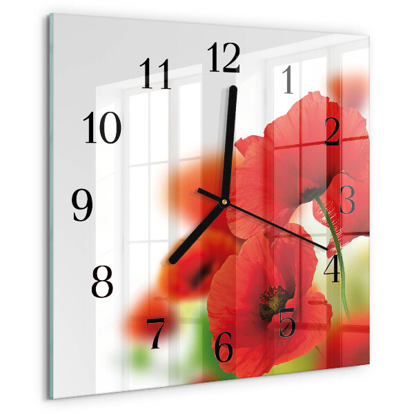 Orologio quadrato Papaveri