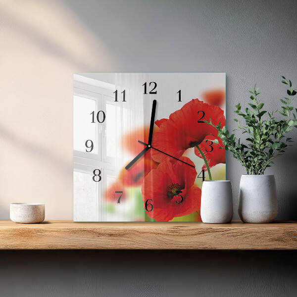 Orologio quadrato Papaveri