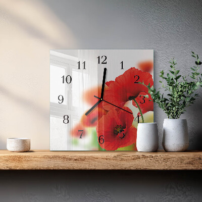 Orologio quadrato Papaveri