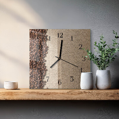 Orologio quadrato chicchi di caffè