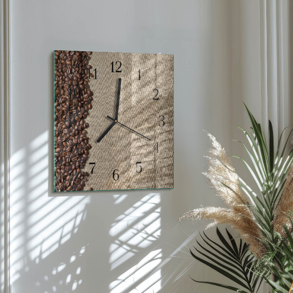 Orologio quadrato chicchi di caffè