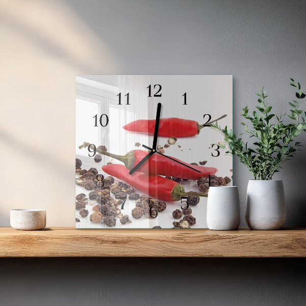Orologio quadrato peperoncini