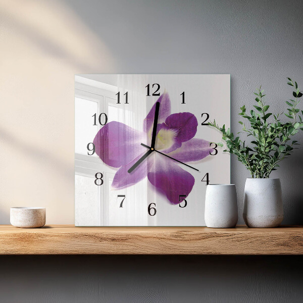 Orologio quadrato Fiore di orchidea