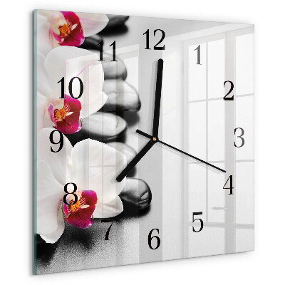 Orologio quadrato Pietre per orchidee