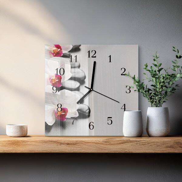Orologio quadrato Pietre per orchidee