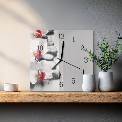 Orologio quadrato Pietre per orchidee