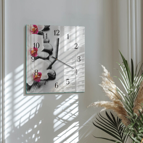 Orologio quadrato Pietre per orchidee