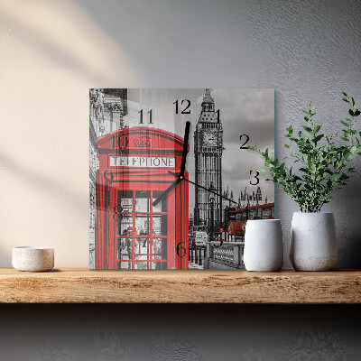 Orologio quadrato Cabina telefonica rossa