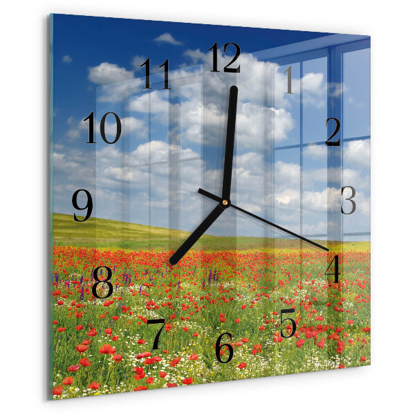 Orologio quadrato Campo di papaveri