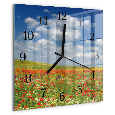 Orologio quadrato Campo di papaveri