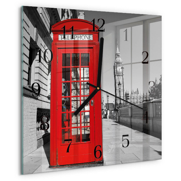 Orologio quadrato Cabina telefonica rossa