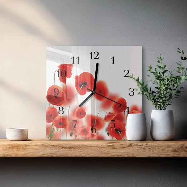 Orologio quadrato Papaveri