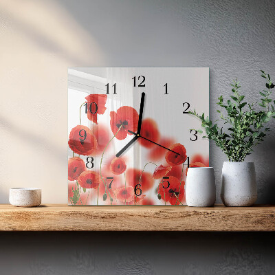 Orologio quadrato Papaveri