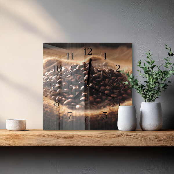 Orologio quadrato chicchi di caffè