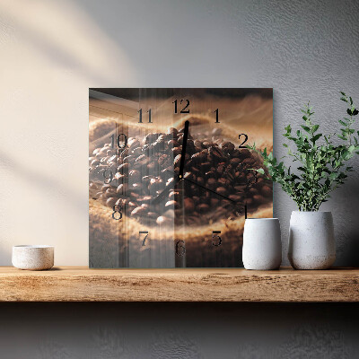 Orologio quadrato chicchi di caffè